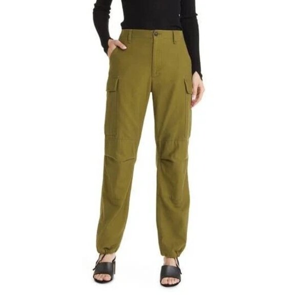 NEW Rag & bone Valli High Waist Cargo Pants ARMY GREEN SIZE 0/100%AUTHENTIC - Picture 1 of 5